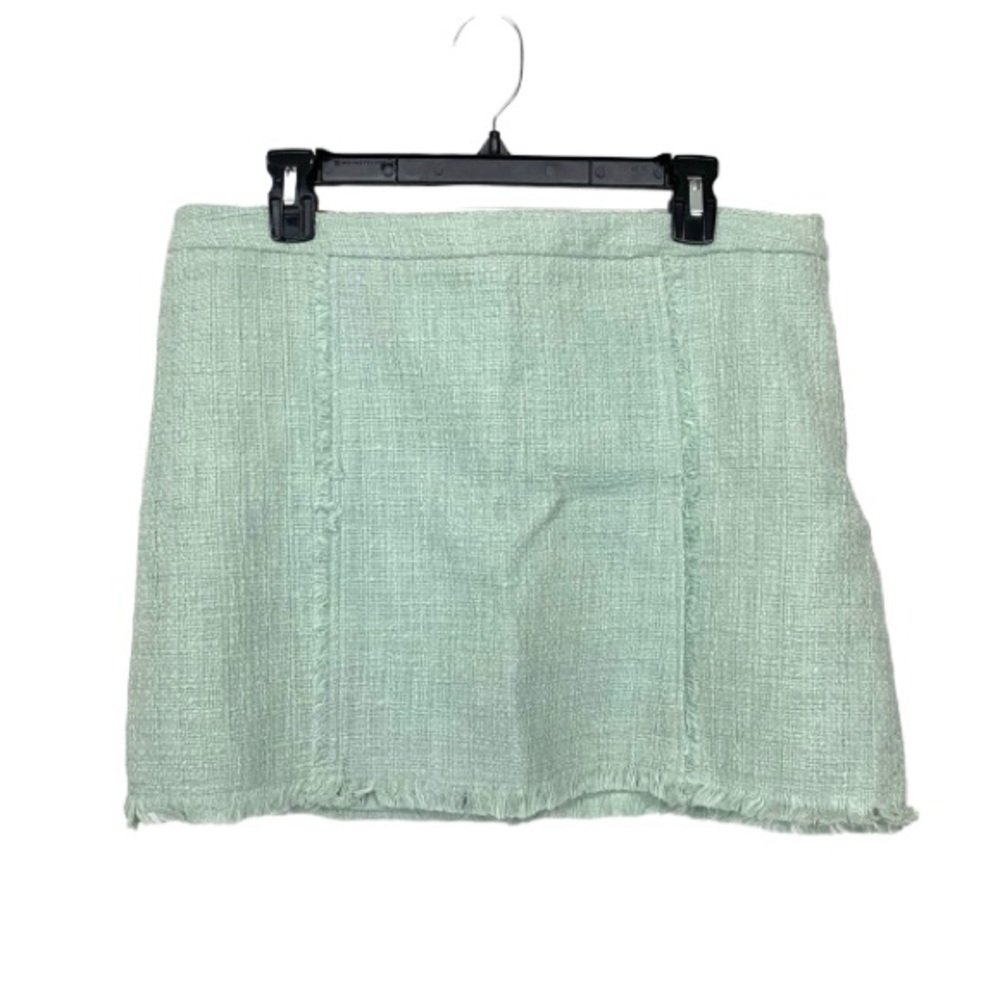 Dalia Pastel Mint Green Preppy City Fit Tweed Mini Skirt Lined New Nwt Size 12